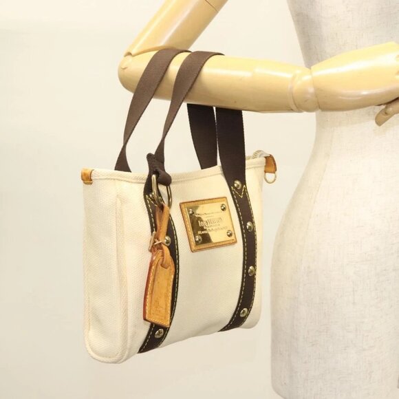 LOUIS VUITTON Antigua Cabas PM Hand Bag Ivory Brown M40039 LV Auth 127959 - Picture 3 of 16